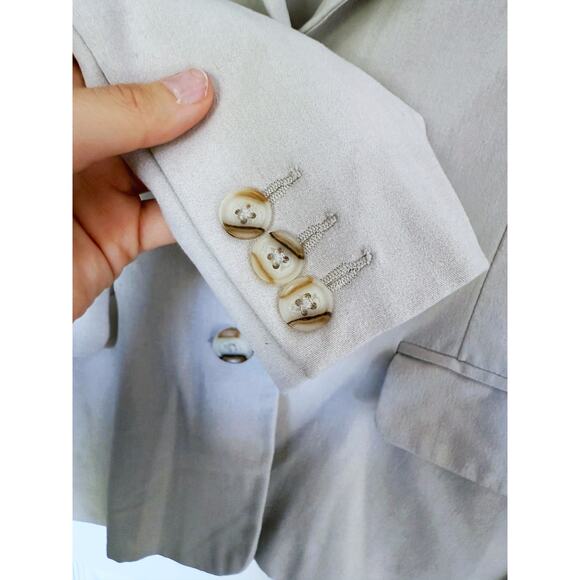 Abercrombie & Fitch Slim Suiting Blazer Jacket Taupe Beige XS Career Fall Layer - Picture 8 of 11